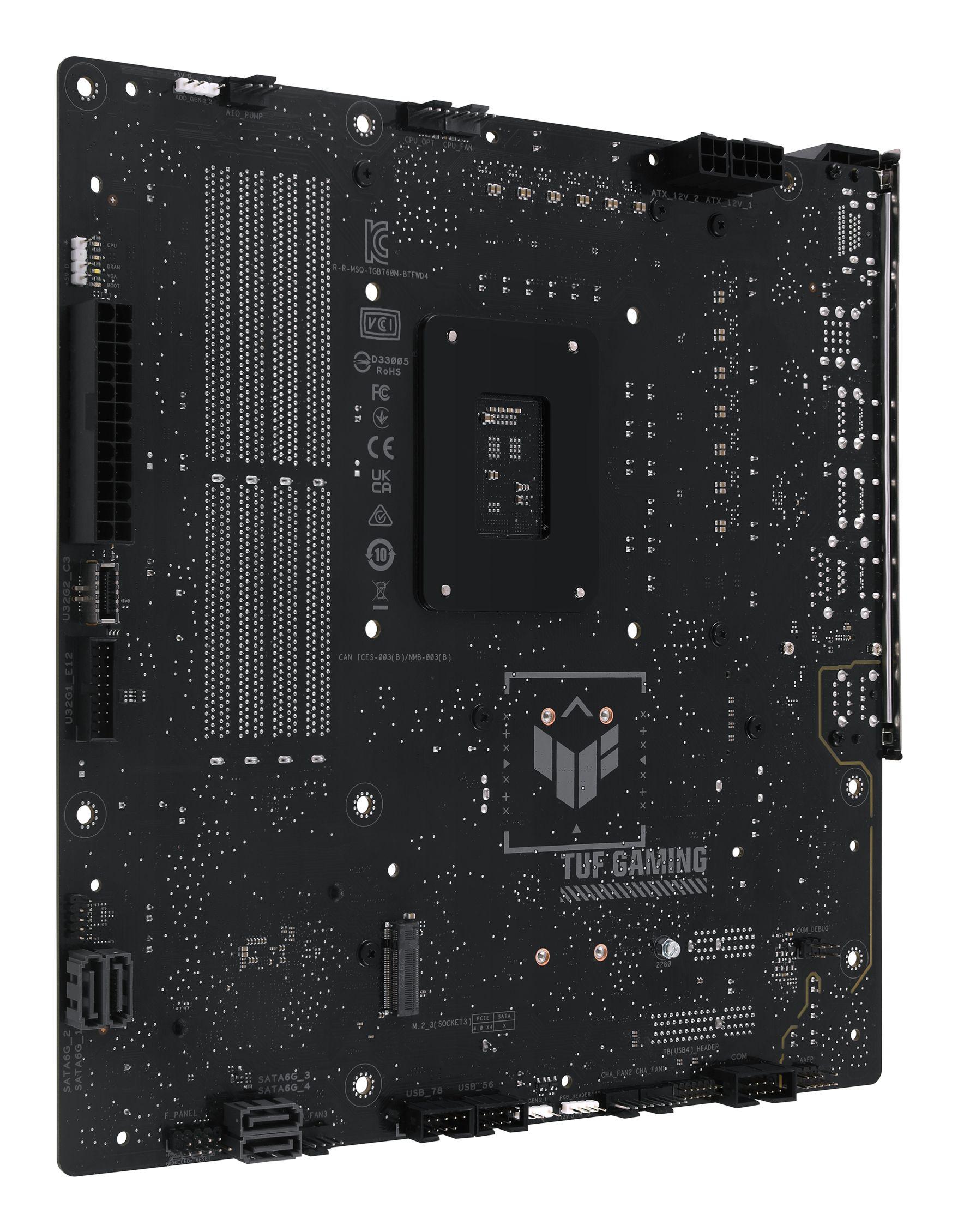 Motherboard ASUS TUF GAMING B760M-BTF WIFI D4 (LGA 1700 - micro ATX - Duplo canal), miniatura 4