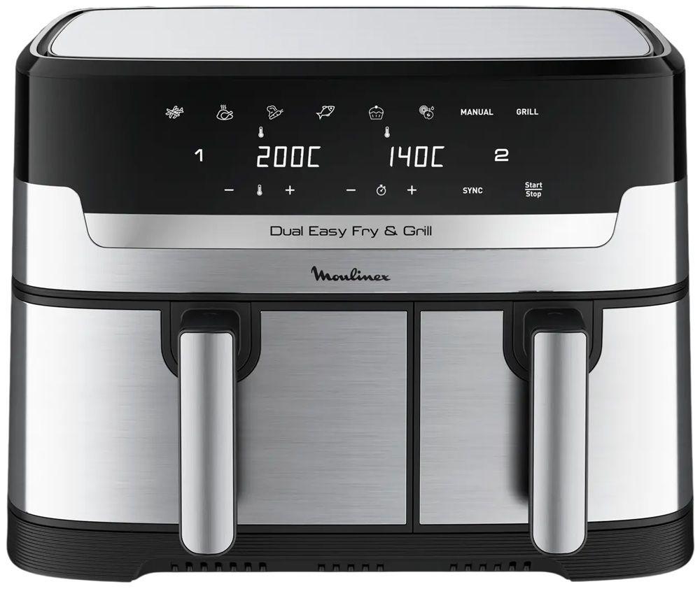 Fritadeira a Ar Independente MOULINEX Dual Easy Fry XXL EZ905D20 (2450 W - 200 °C - 40 °C - Inox/Preto), miniatura 4