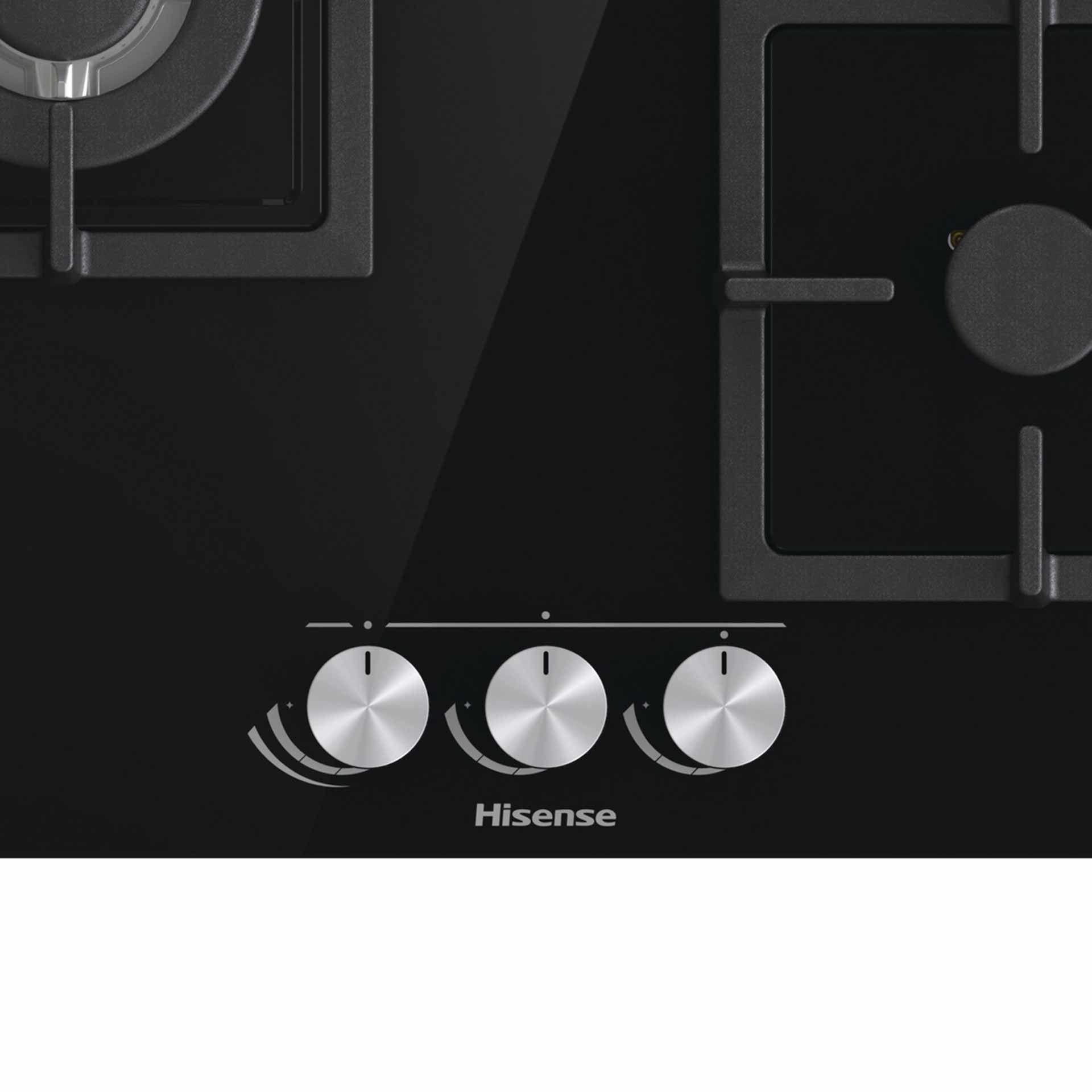 Placa a Gás de Encastre HISENSE GG633B (3 zonas - Rotativo - Altura 10 cm - Preto), miniatura 4