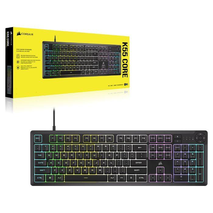 Teclado CORSAIR K55 CORE RGB (Português - Membrana - Tamanho completo - Preto), miniatura 4