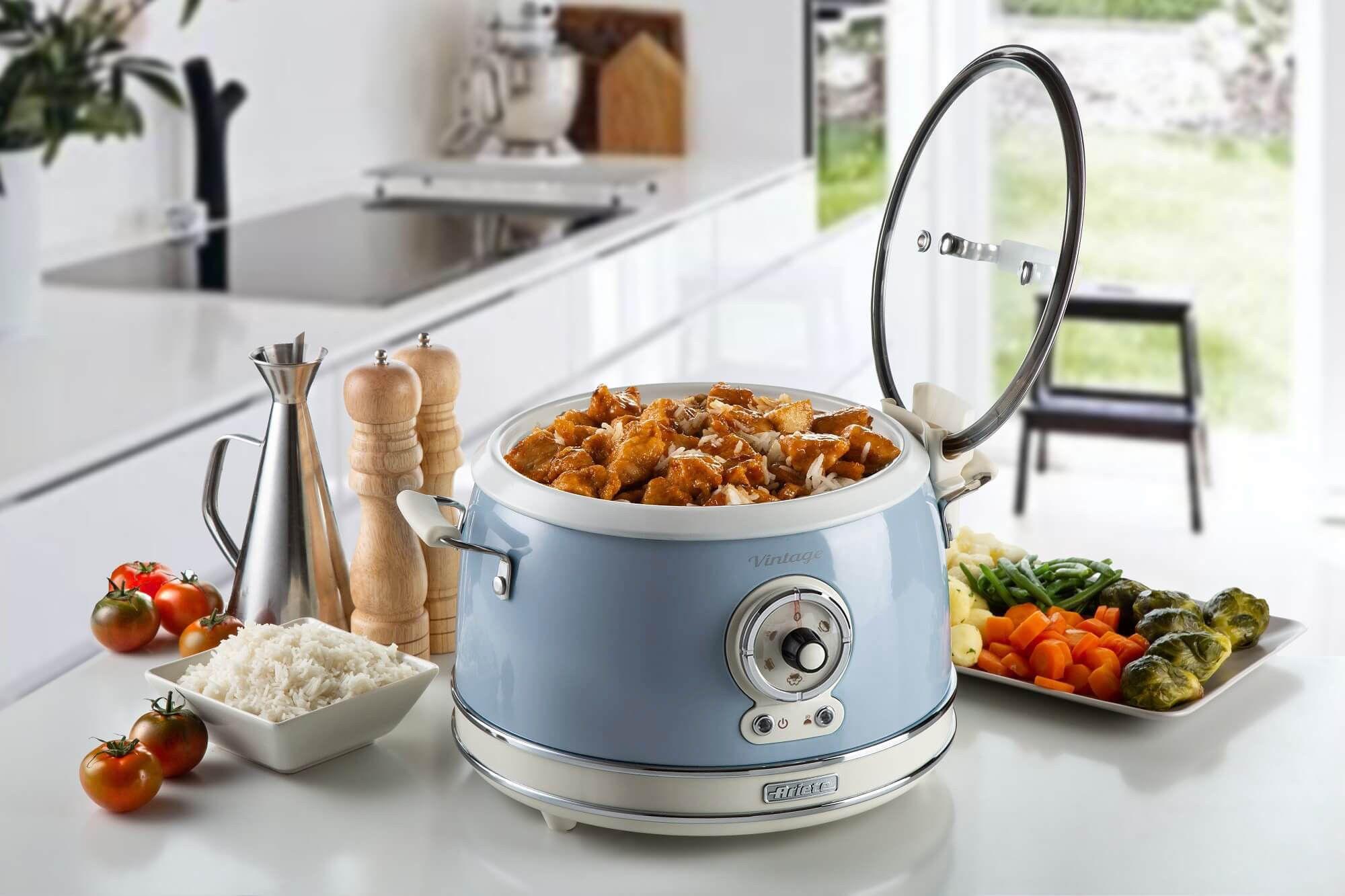 Panela Elétrica Multifuncional ARIETE Vintage 2904/05 (Altura 27,5 cm - Azul Claro) — miniatura 6