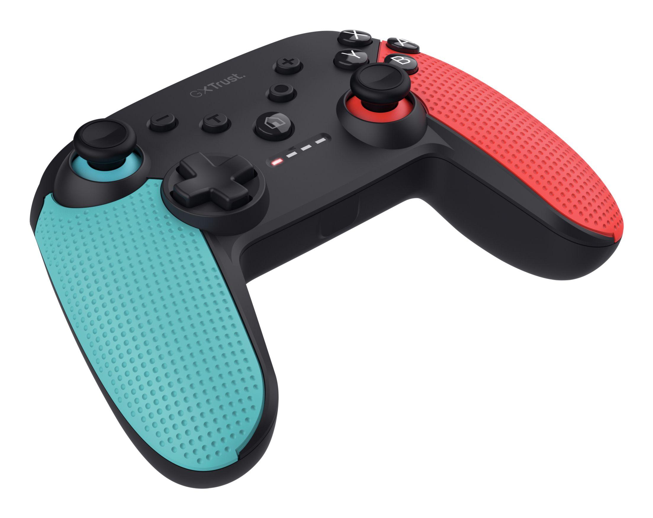 Comando TRUST GAMING GXT 1246B Muta (Nintendo Switch - Sem fios - Preto, Azul e Vermelho)
