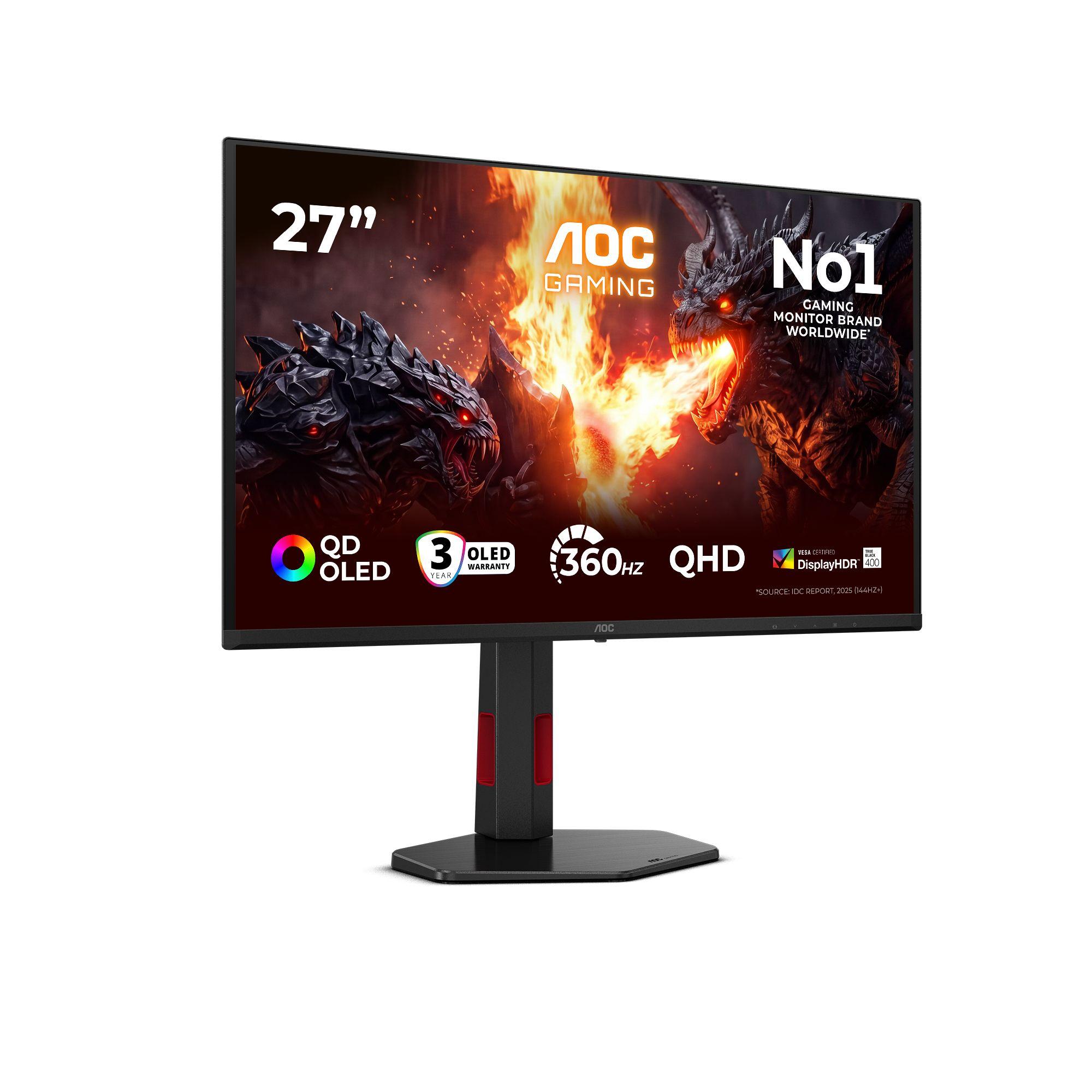 Monitor AOC Q27G4SDR (26,5" - OLED - 360 Hz - Preto/Vermelho) — miniatura 2
