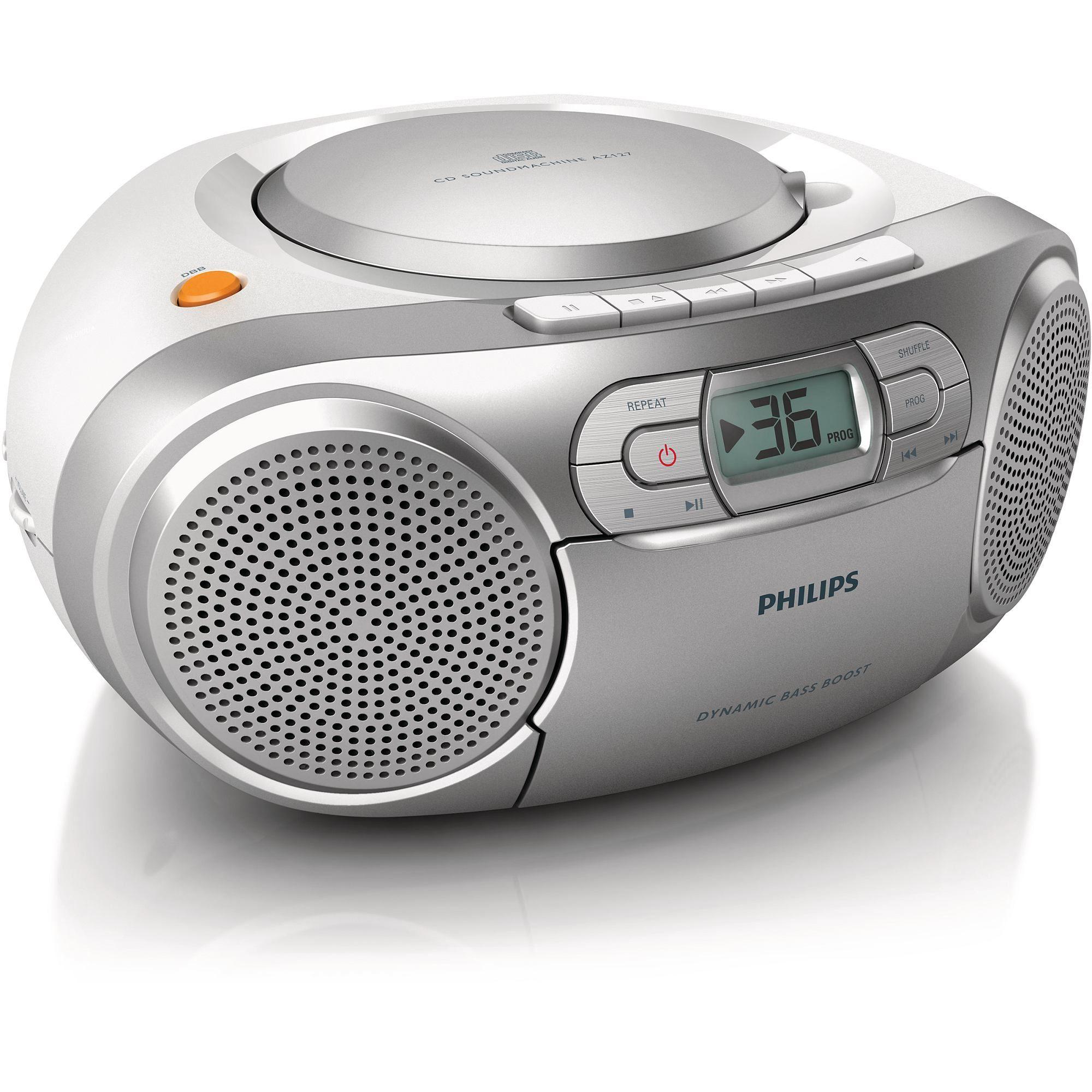 Rádio Portátil PHILIPS AZ127/12 (2 W - Cinzento)