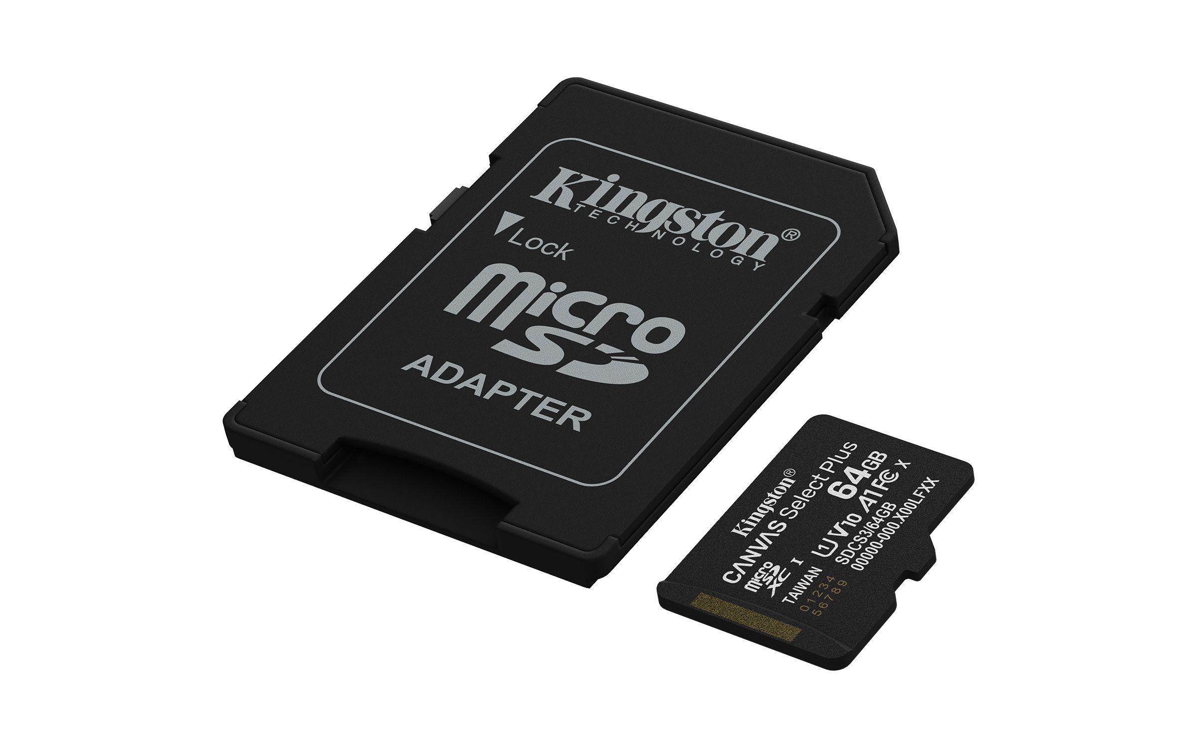 Cartão de Memória KINGSTON SDCS3/64GB Canvas Select Plus Gen3 (64GB - Classe 10 - 100 MB/s - Preto) — miniatura 2
