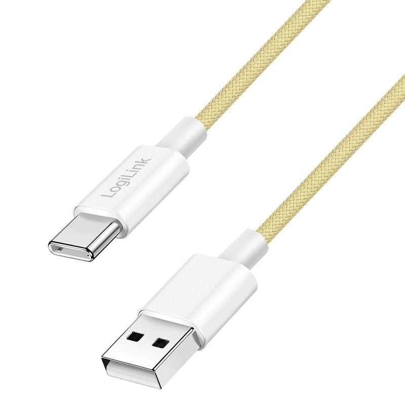 Cabo USB LOGILINK CU0334 (1,5 m - USB Type-A - USB Type-C - Amarelo)