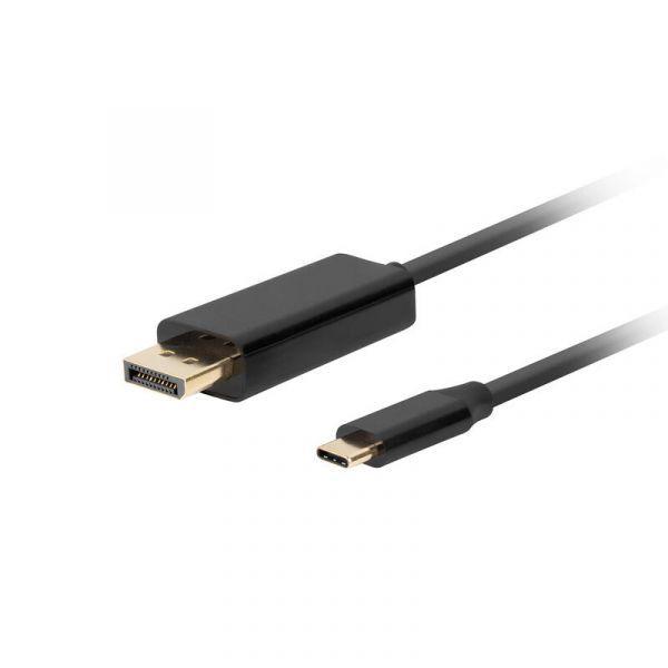 Cabo USB-C para DisplayPort LANBERG CA-CMDP-10CU-0010-BK (1 m - DisplayPort macho - USB Type-C macho - Preto) — miniatura 2