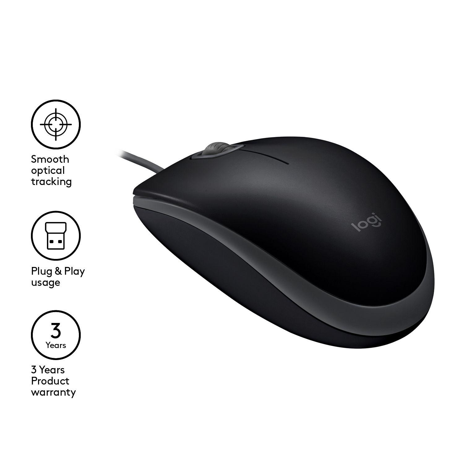 Rato LOGITECH B110 Silent (Ambidestro - 1000 DPI - Ótico - Preto) — miniatura 6