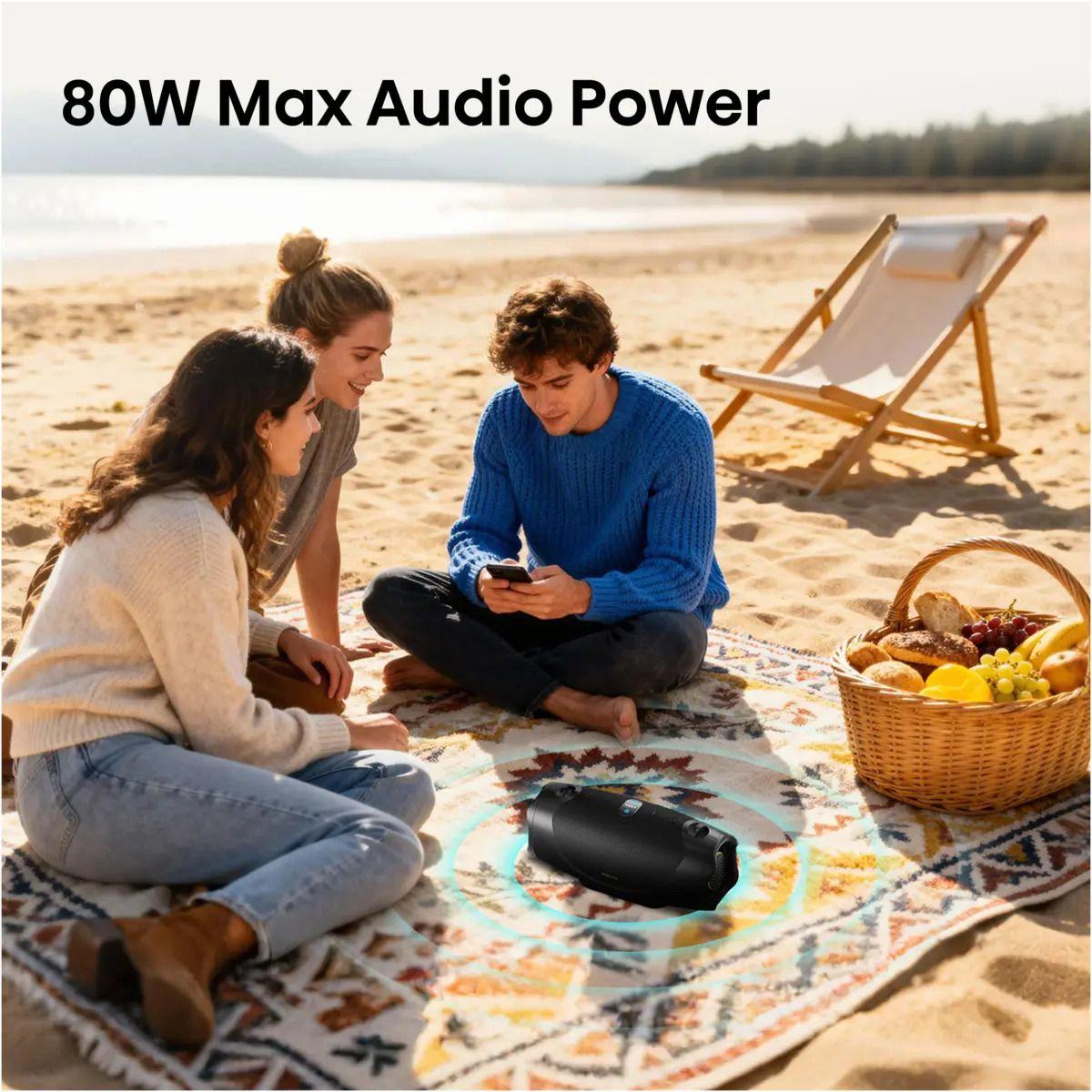 Coluna Portátil HISENSE FLEXBOOM (80 W - 40 W - Com fios e sem fios - Preto), miniatura 5