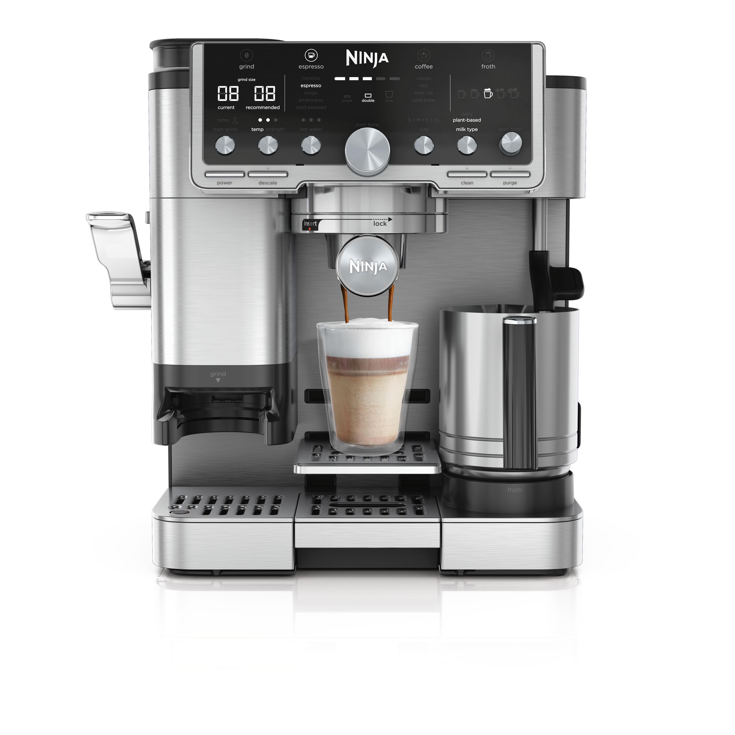 Máquina de Café Expresso NINJA ES701EU (Máquina de café expresso - 1650 W - Altura 37,7 cm - Preto e Aço Inoxidável)