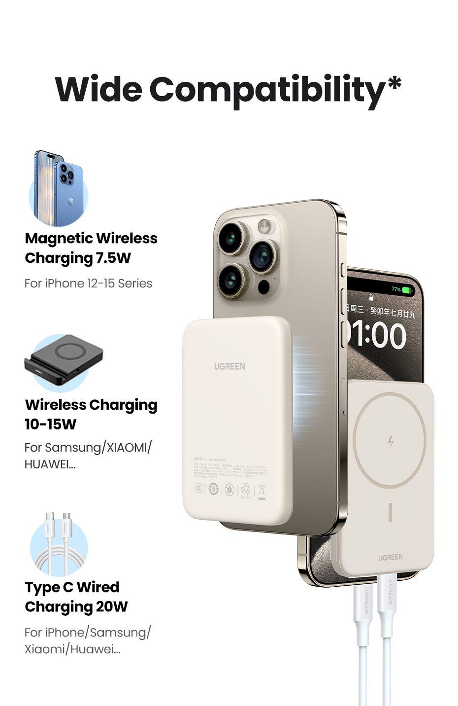 Powerbank UGREEN PB561 (10000 mAh - Até 20 W - USB Type-C - Bege), miniatura 8