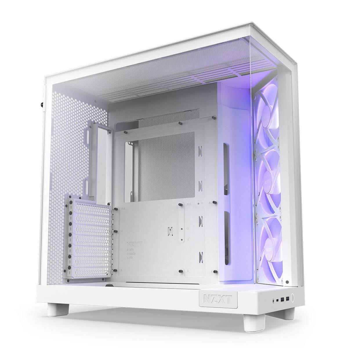 Caixa PC NZXT H6 Flow RGB (ATX, micro ATX, Mini-ITX - ATX, SFX, SFX-L - Midi Tower - Branco) — miniatura 2