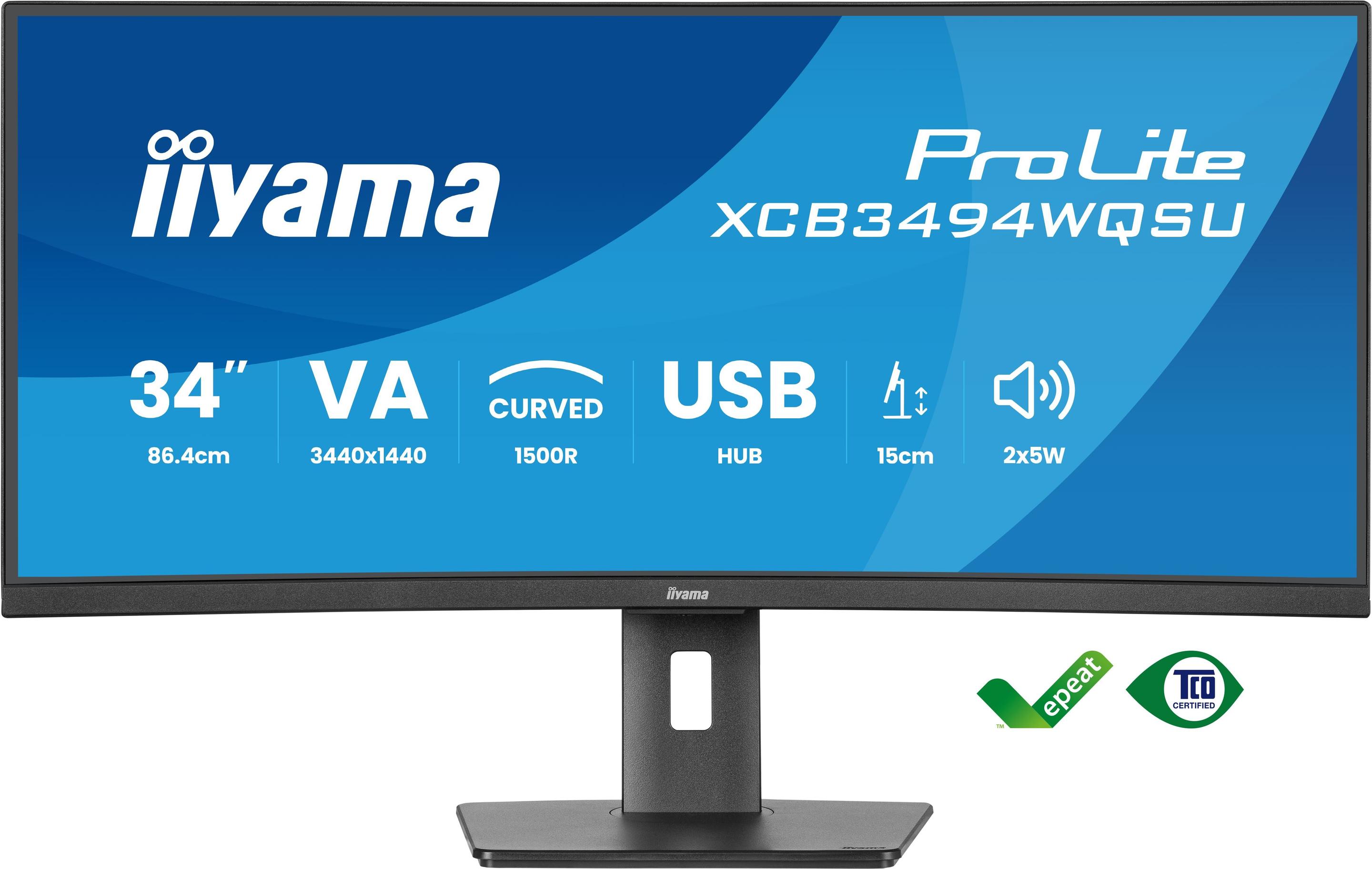 Monitor IIYAMA ProLite XCB3494WQSU-B1 (34" - VA - 120 Hz - Preto) — miniatura 2