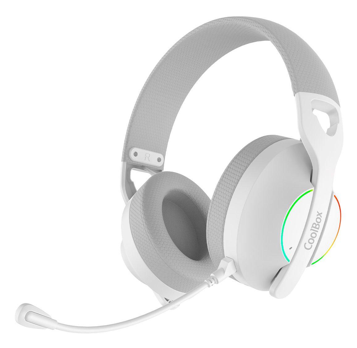 Headset Gaming COOLBOX WB01 (Binaural - Com fios e sem fios - Circum-aural - Branco)