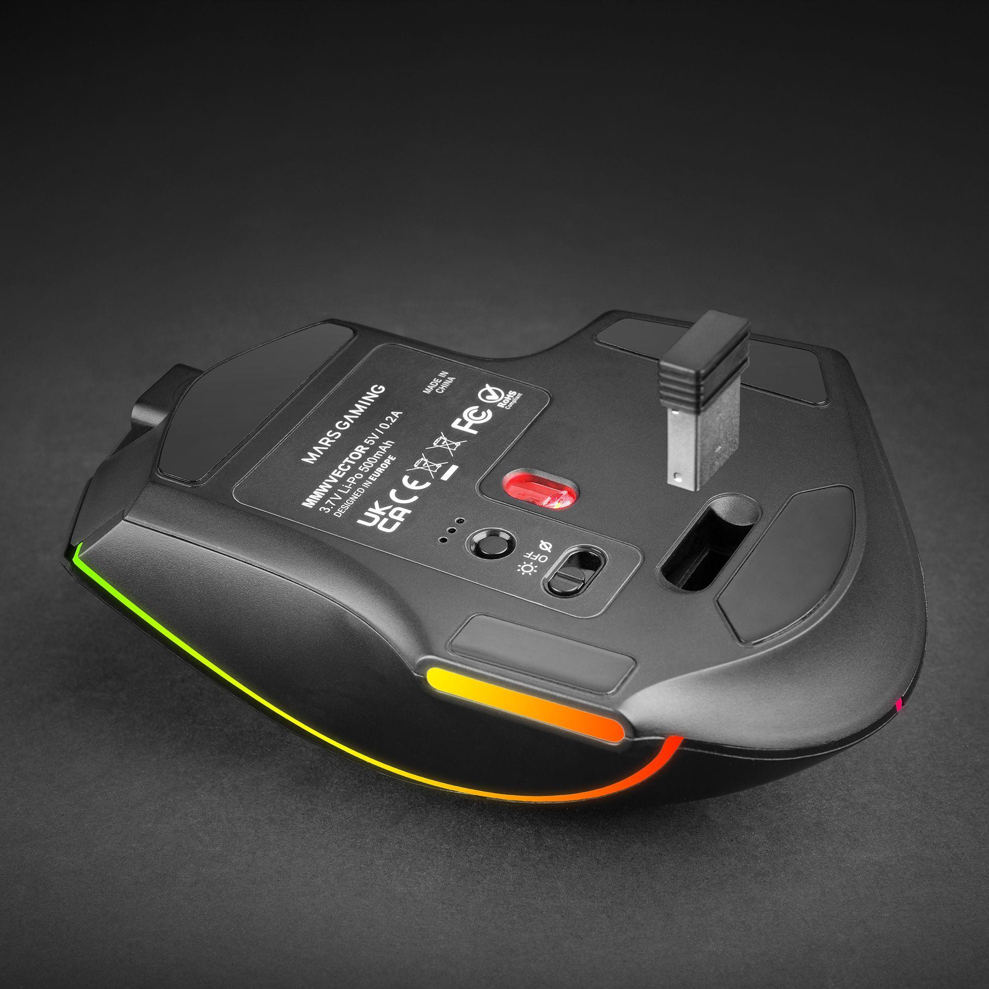 Rato Gaming MARS GAMING MMW-VECTOR (Mão direita - Preto), miniatura 7