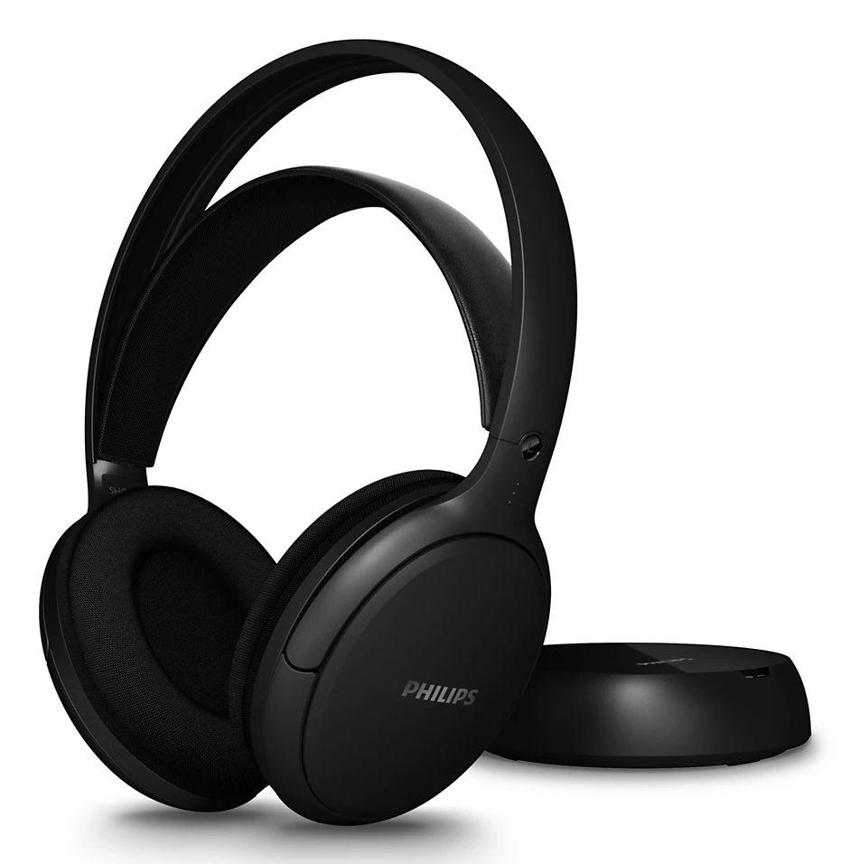 Auscultadores PHILIPS SHC5200M2/12 (Binaural - Sem fios - Circum-aural - Preto)