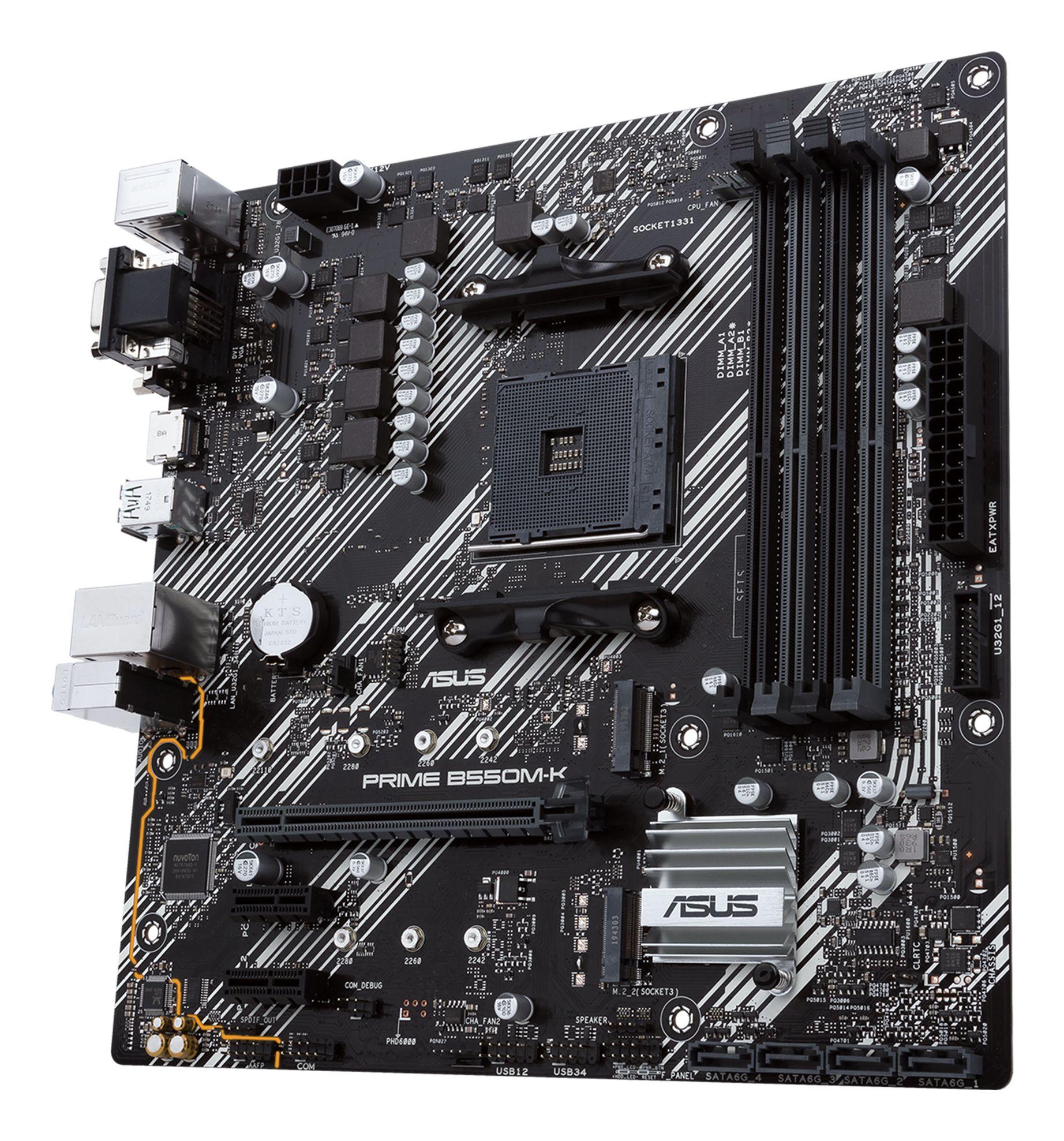Motherboard ASUS Prime B550M-K (AM4 - AMD Ryzen 3000 Series - micro ATX - Preto), miniatura 4