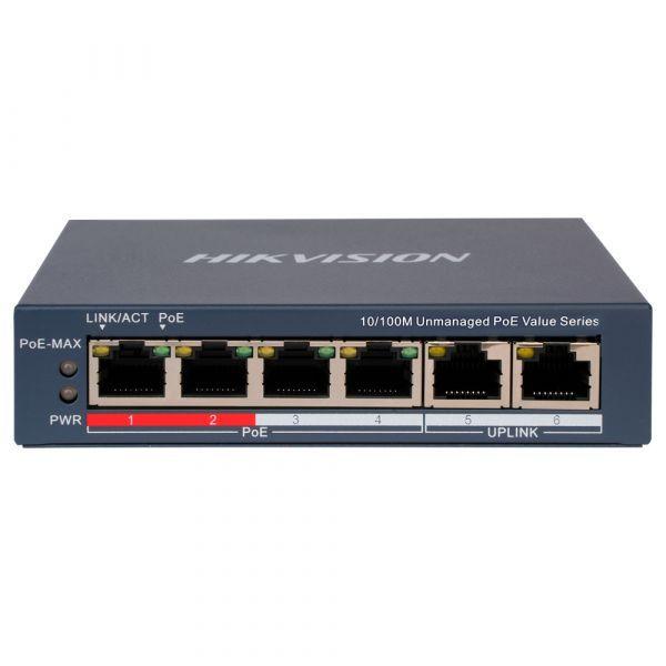 Switch PoE HIKVISION DS-3E0106P-E/M(B) (2 x RJ45 - 10/100 Mbps - IEEE 802.3af/at), miniatura 2