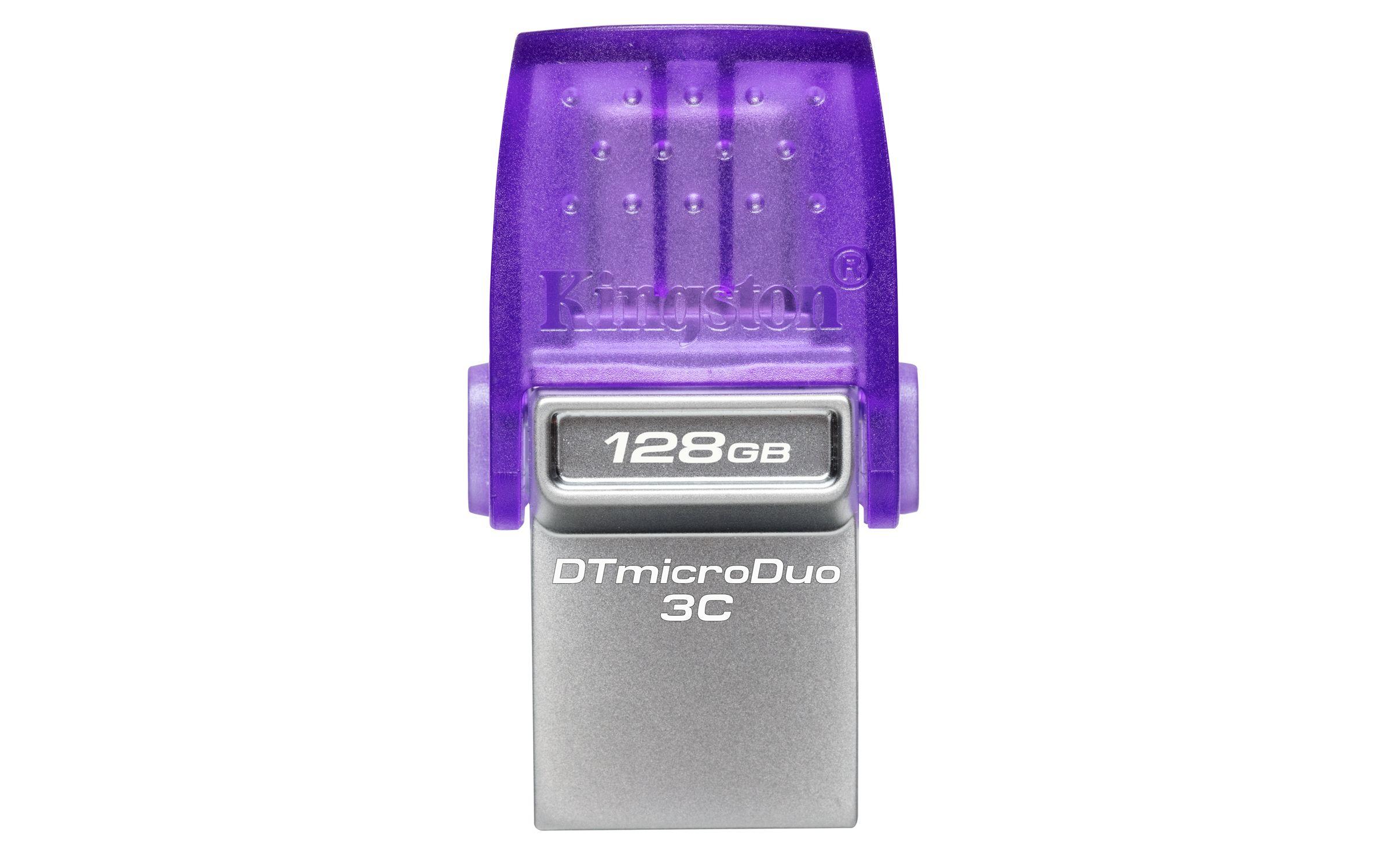 Pen USB KINGSTON DataTraveler microDuo 3C Gen3 (128 GB - Outro - USB Type-A / USB Type-C - Roxo) — miniatura 3