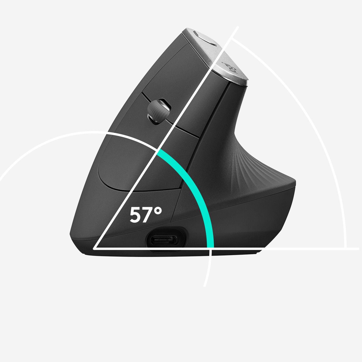 Rato LOGITECH MX Vertical (Mão direita - 4000 DPI - Ótico - Grafite) — miniatura 3