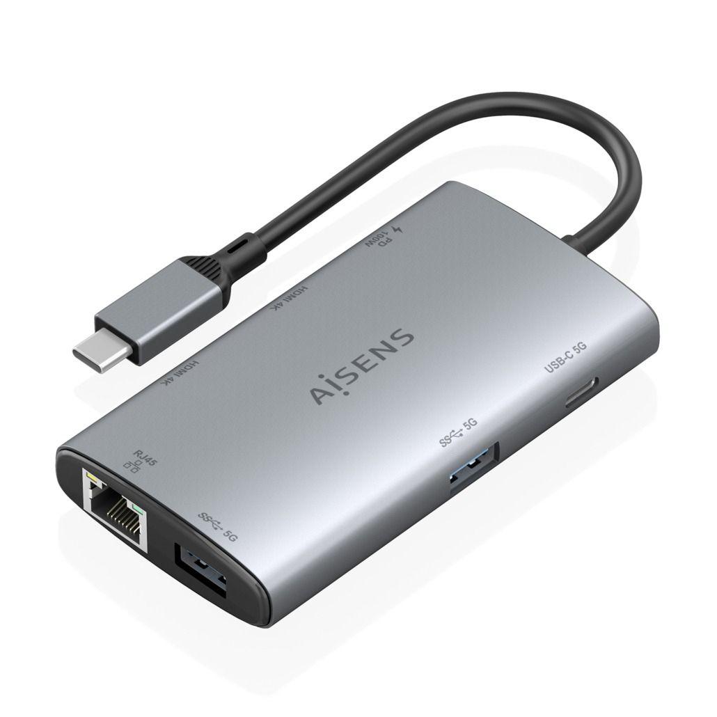 Dock USB-C AISENS ASUC-7P049-GR (0,2 m - Cinzento), imagem 1