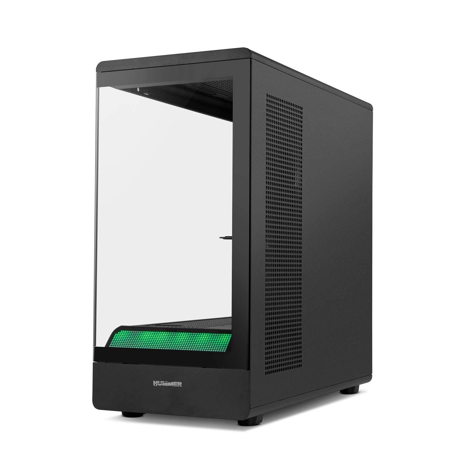 Caixa PC Gaming NOX Hummer Signal ARGB (ATX, Micro-ATX - Midi Tower - ATX, micro ATX - Preto) — miniatura 3