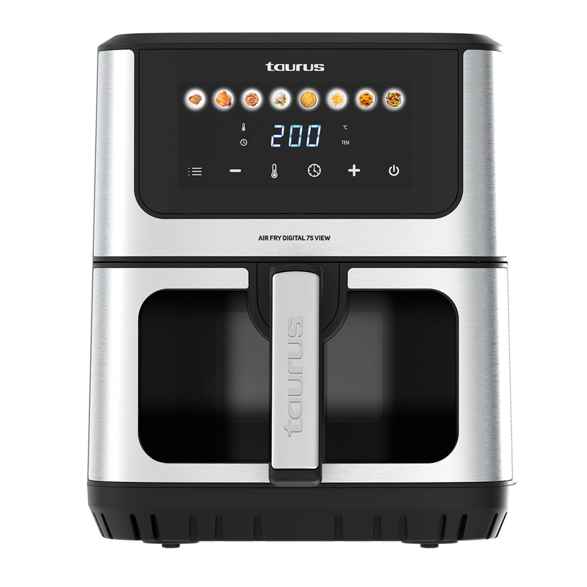 Fritadeira Independente TAURUS Air Fry Digital 7S View (1600 W - 200 °C - 80 °C - Prateado e Preto)