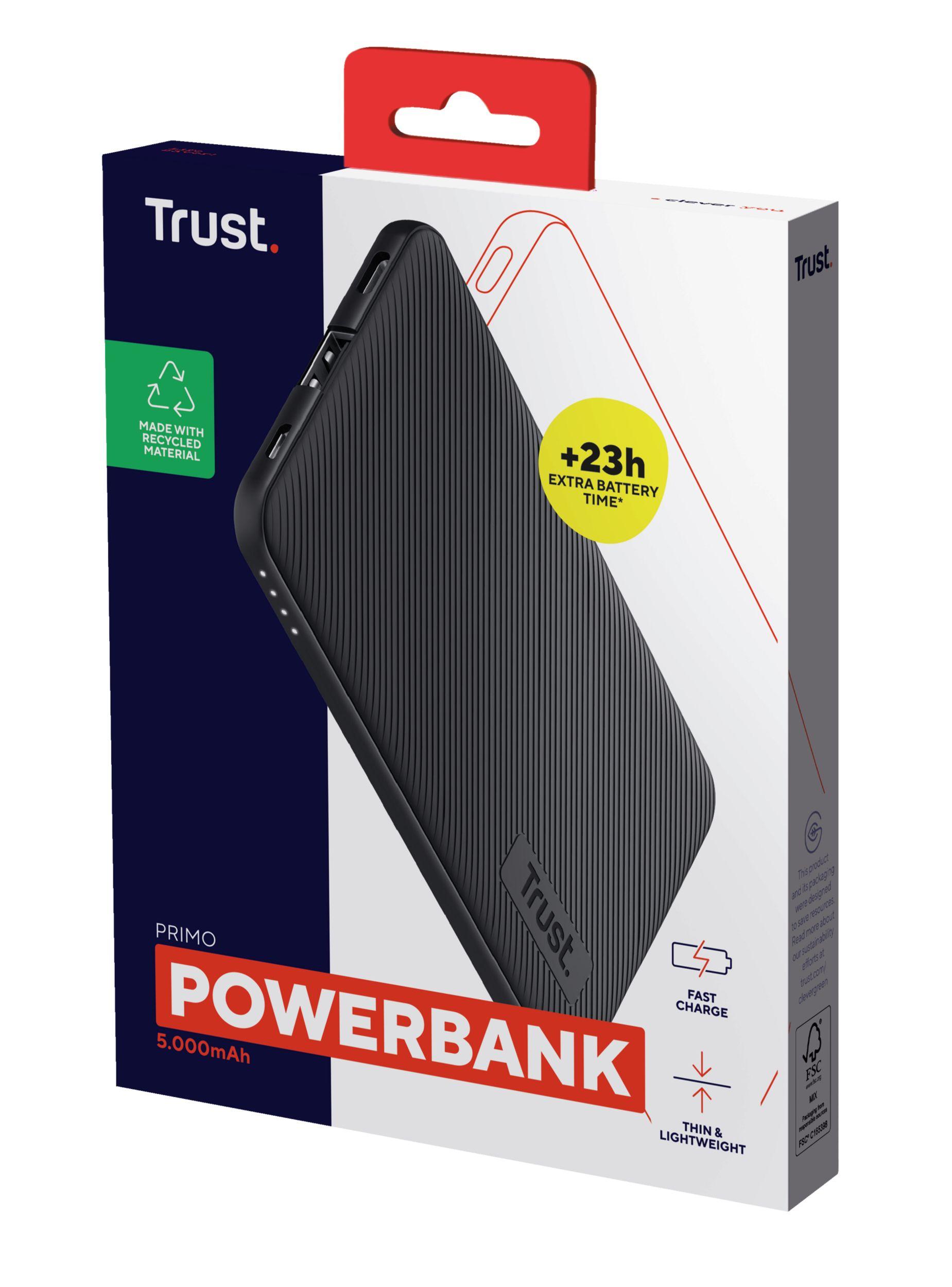 Powerbank TRUST Primo (5000 mAh - 18,5 Wh - Micro-USB + USB Type-C - Preto) — miniatura 5