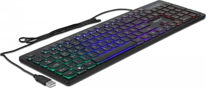 Teclado DELOCK 12115 (QWERTZ alemão - USB - Com fios - Preto), miniatura 3