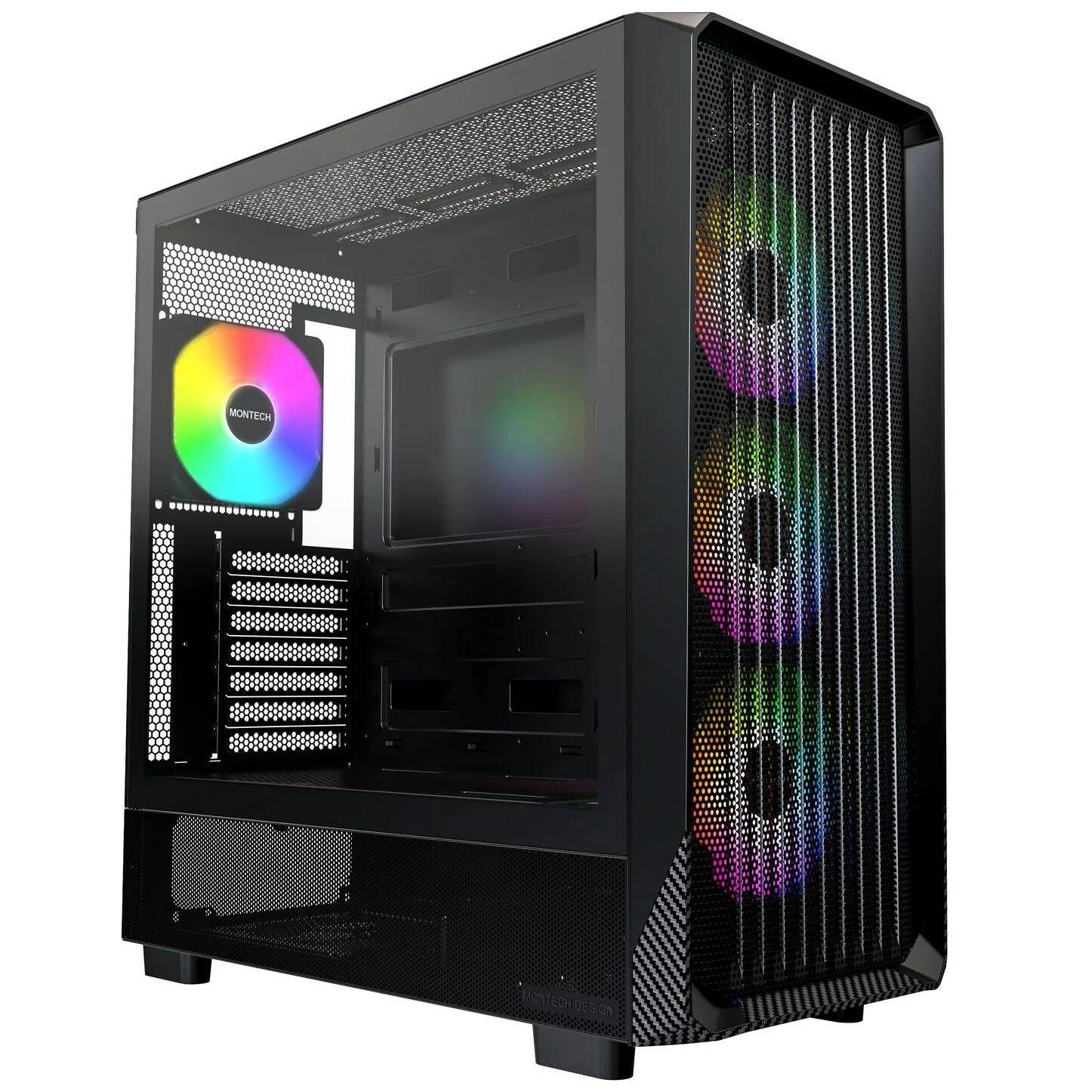Caixa de Computador MONTECH X5 (Midi Tower - RGB multicolorida - 16,5 cm - Preto), miniatura 2