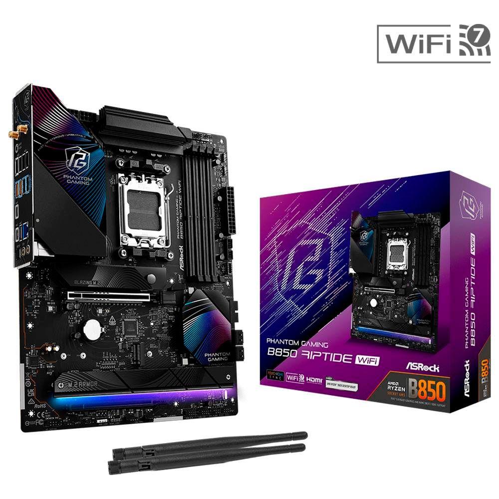 Motherboard ASROCK Phantom Gaming B850 Riptide WiFi (AM5 - ATX - Duplo canal - Preto) — miniatura 2