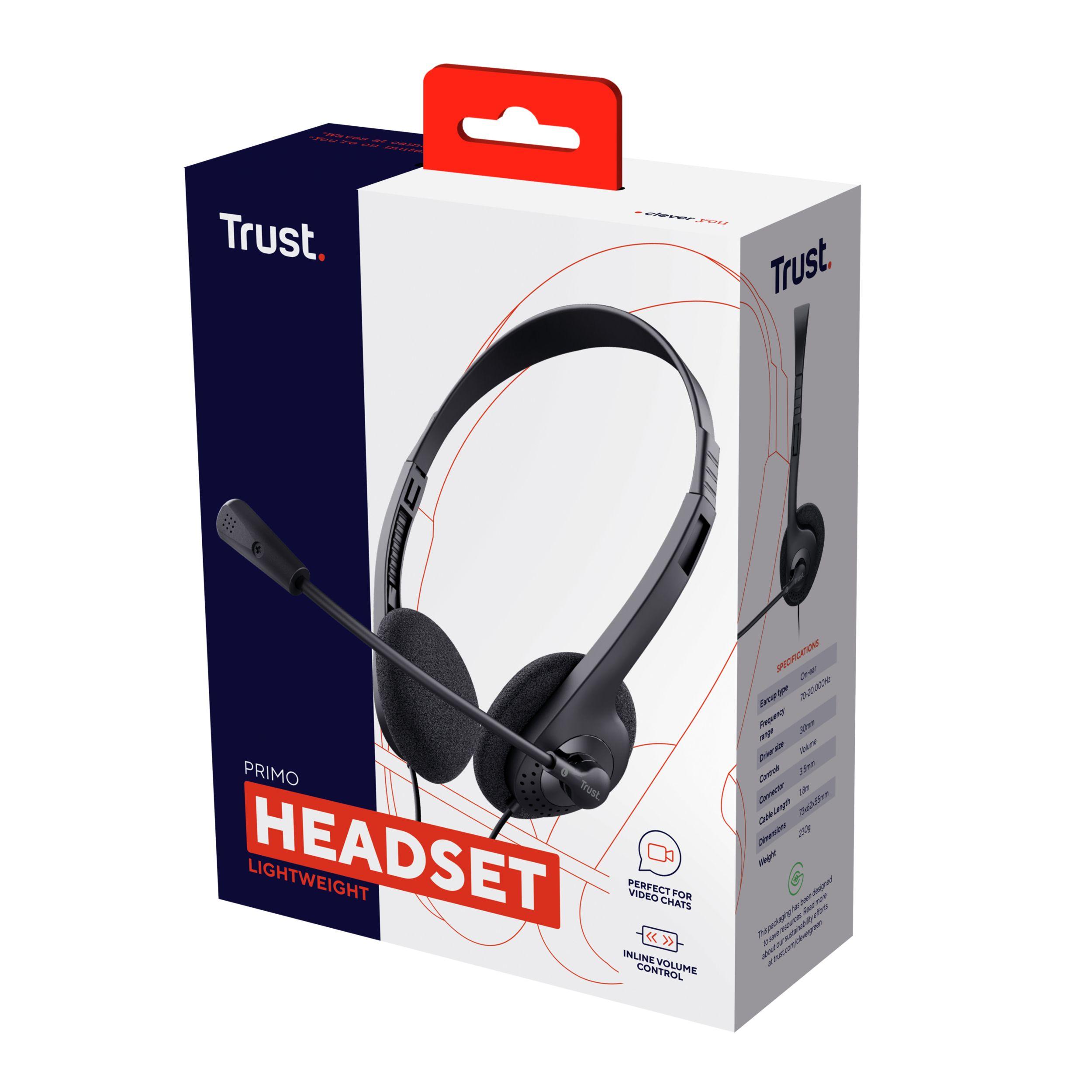 Headset TRUST Primo Chat (Binaural - Com fios - Supra-aural - Preto) — miniatura 8