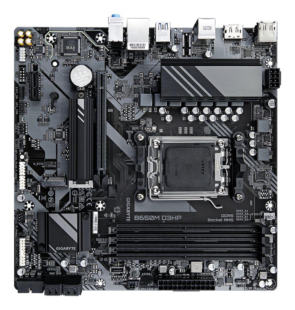 Motherboard GIGABYTE B650M D3HP rev. 1.0 (AM5 - micro ATX - Duplo canal - Castanho) — miniatura 4