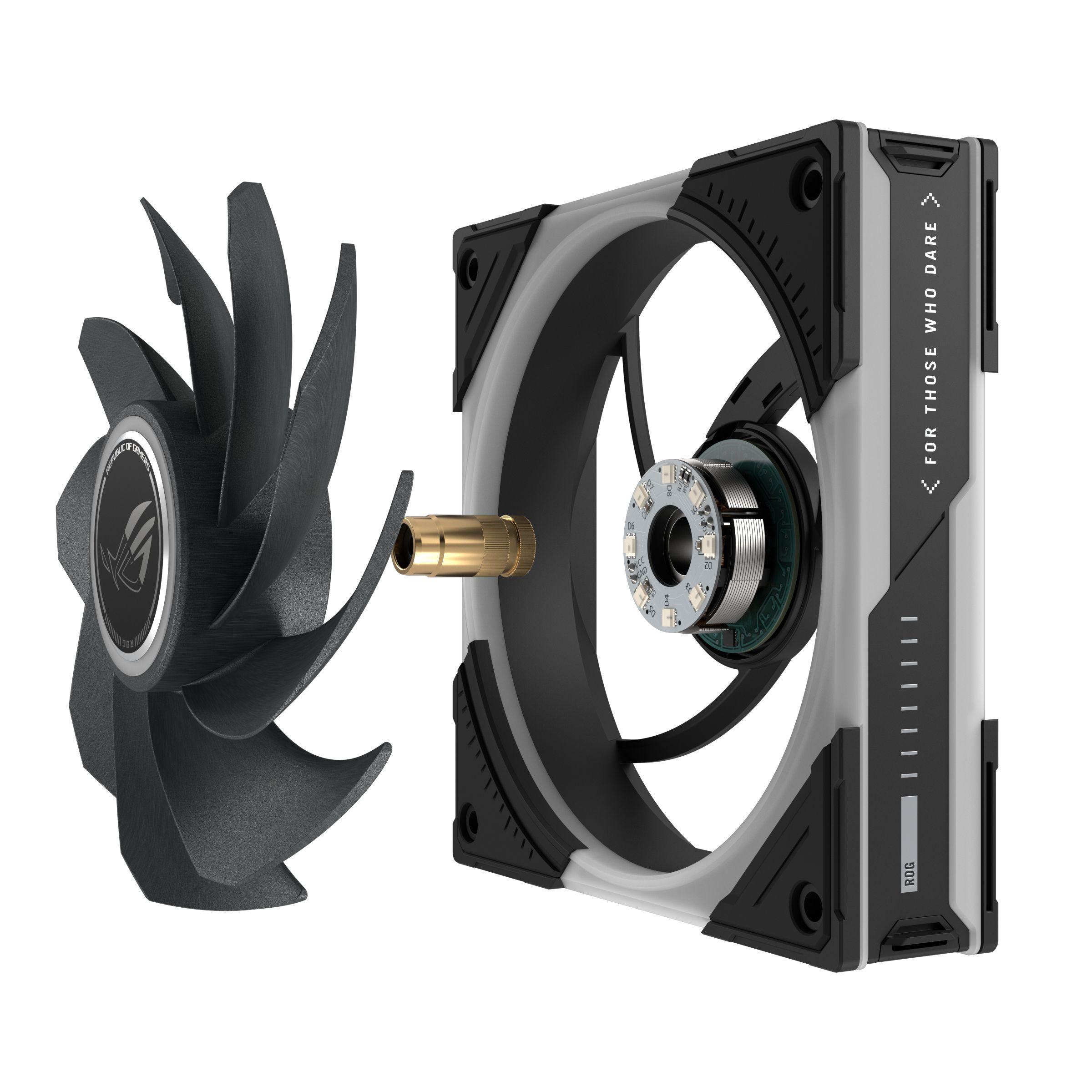 Conjunto de Ventoinhas para Caixa de Computador ASUS ROG Eurux GR120 ARGB Reversa (Preto e Branco), miniatura 21