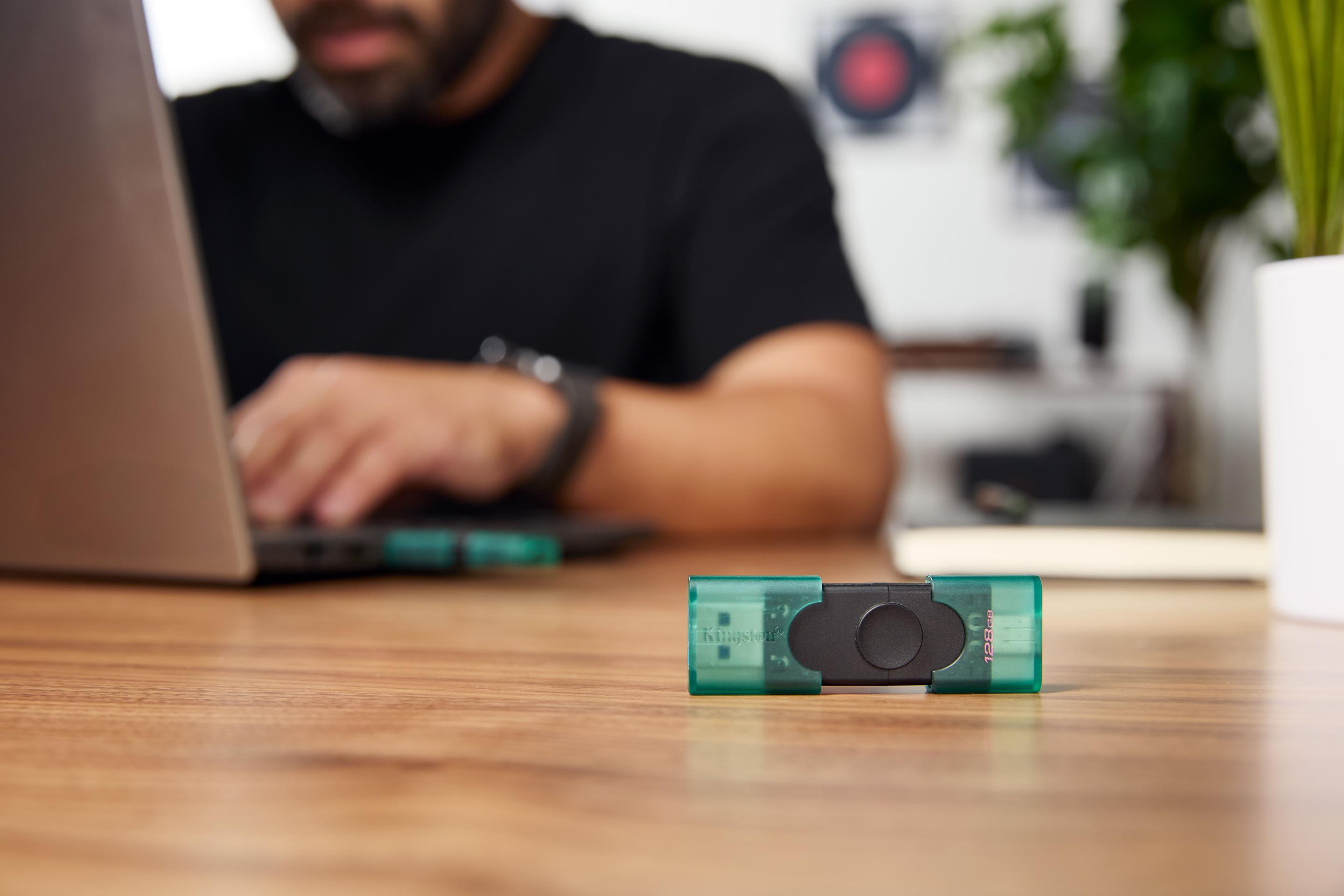 Pen USB KINGSTON DataTraveler Duo G2 (128 GB - Tampa - USB Type-A / USB Type-C - Preto e Verde) — miniatura 11