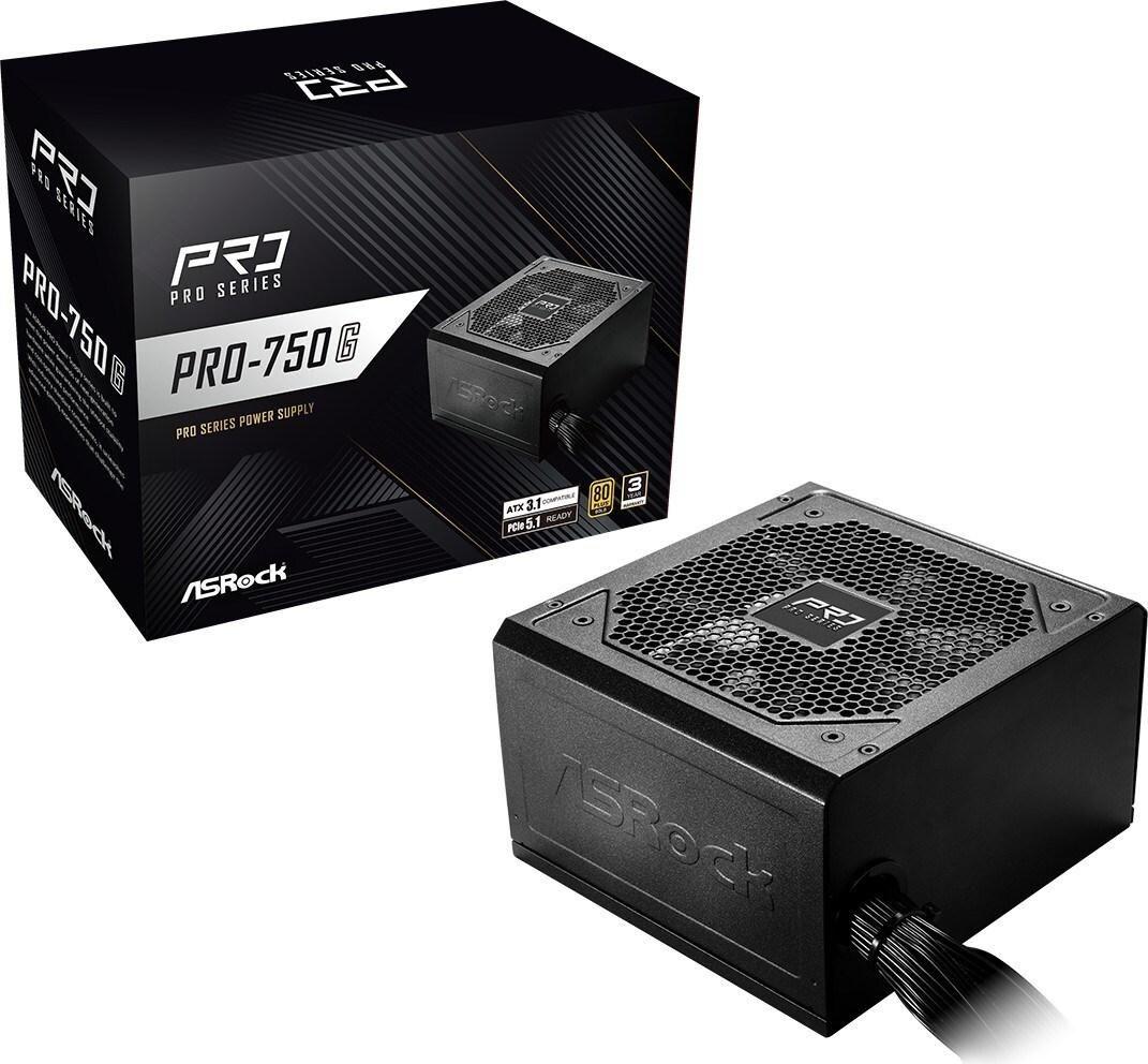 Fonte de Alimentação ASROCK Pro Series PRO-750G (ATX - 750 W - 80 PLUS Gold - Preto)