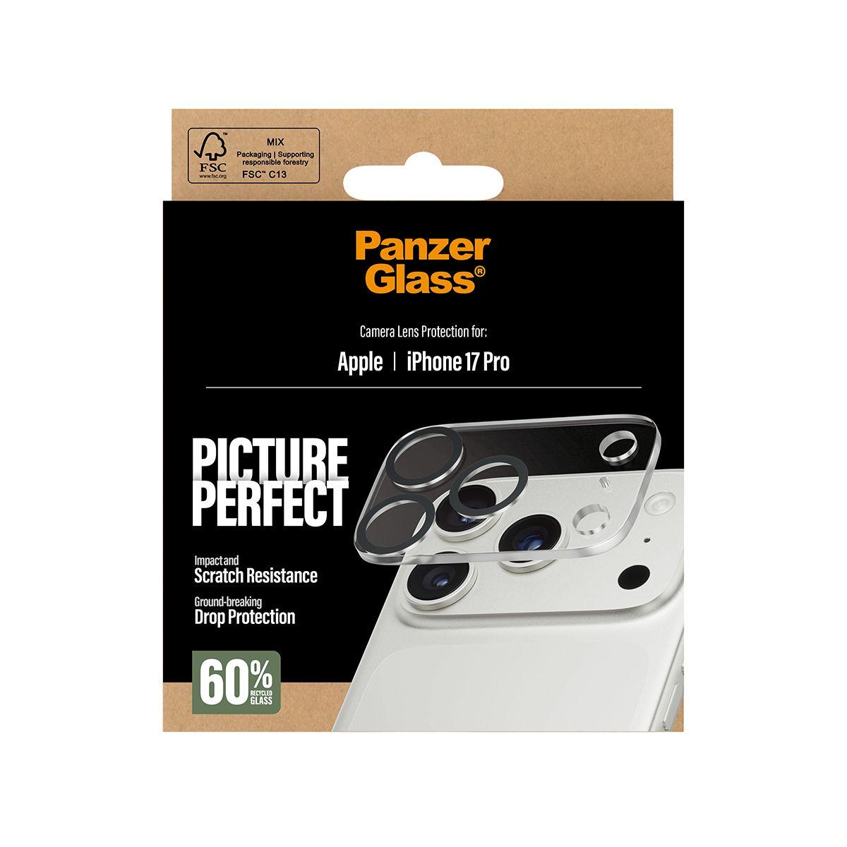 Protetor de Lentes de Câmara PANZERGLASS PicturePerfect iPhone 17 Pro (Apple iPhone 17 Pro - Apple - Vidro temperado, Silicone - Transparente) — miniatura 3