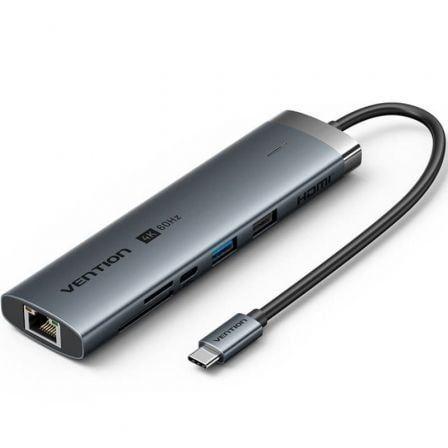 Estação de Acoplamento USB-C VENTION TGUHB (Cinzento)
