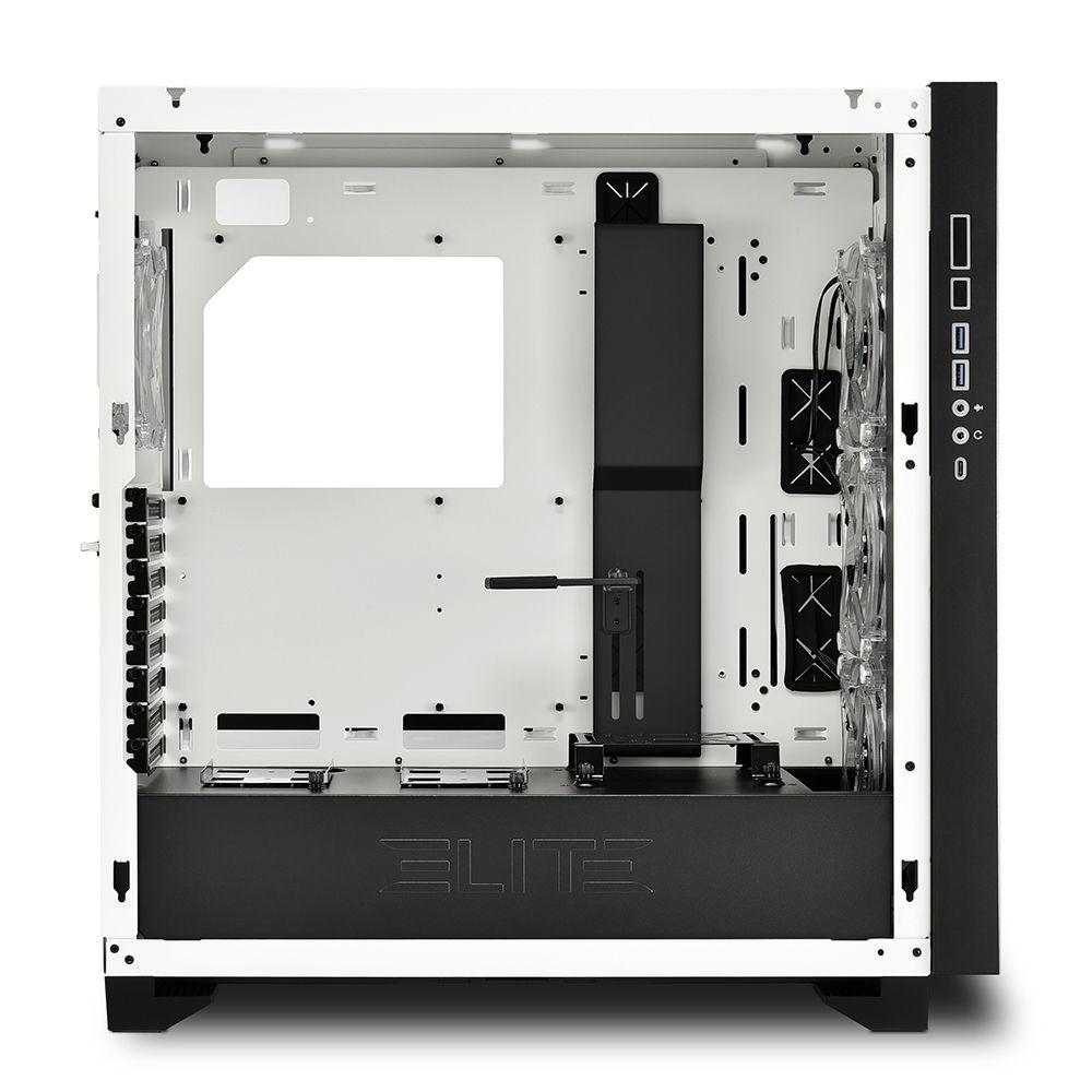 Caixa PC SHARKOON ELITE SHARK CA300H (Tower - Metal, vidro temperado - RGB endereçável - Branco) — miniatura 2