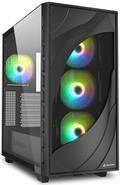 Caixa de Computador SHARKOON Rebel C80G RGB (ATX, Micro ATX, Mini-ITX - Midi Tower - Metal, vidro temperado - Preto)