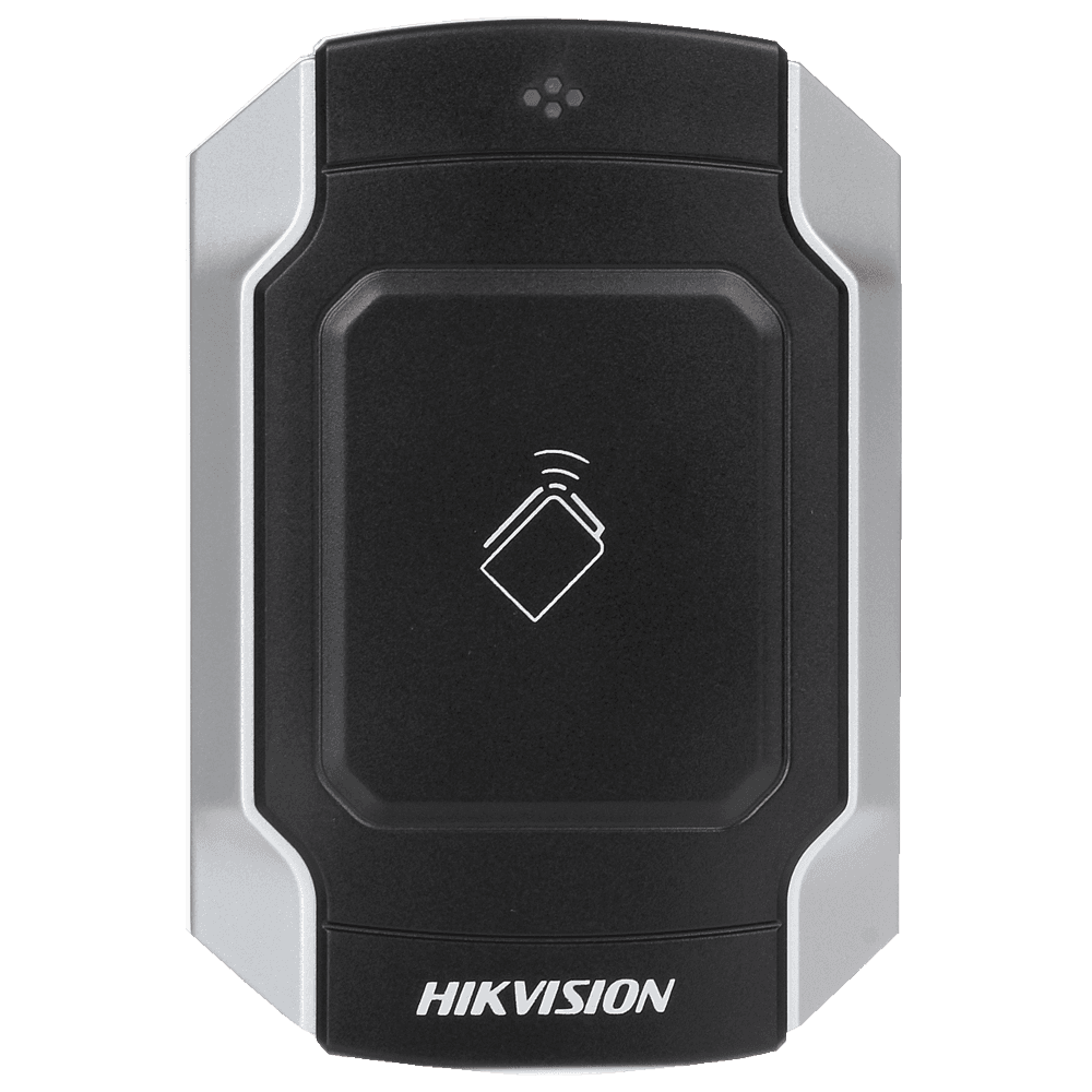 Leitor de Controlo de Acessos HIKVISION DS-K1104M (Mifare - Wiegand 26/34 - RS485 - IP65/IK10 - Preto/Aço inoxidável)