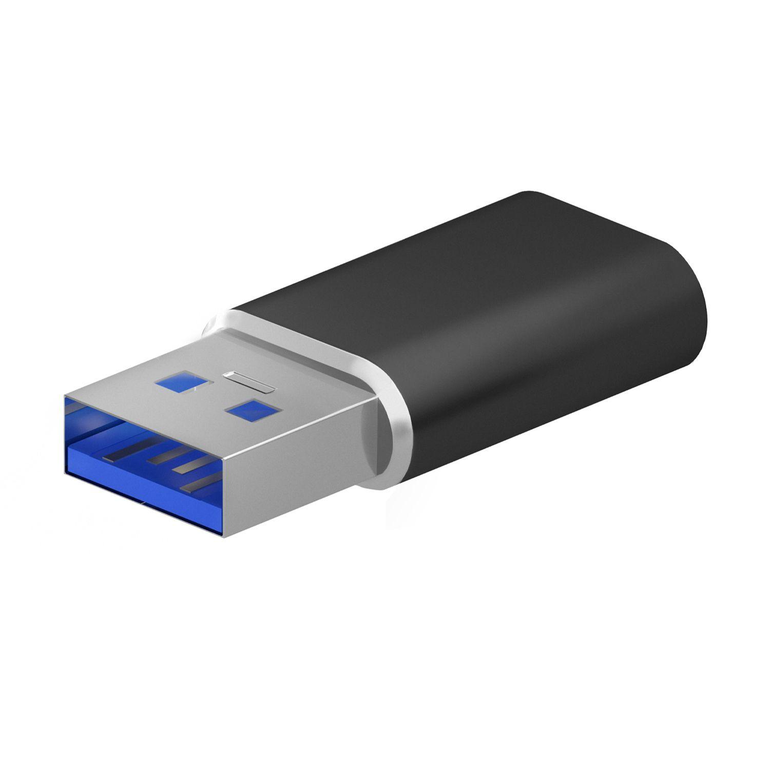 Mini Adaptador AISENS A108-0678 (USB Type-A - USB Type-C - Preto)