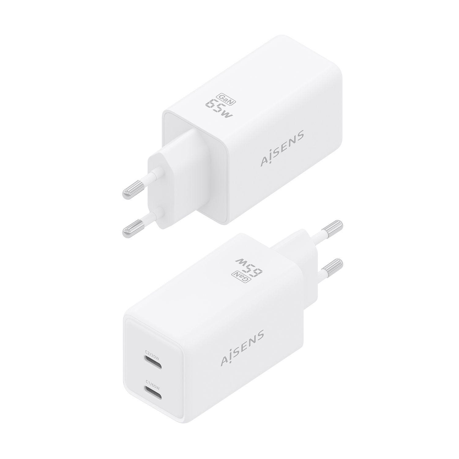 Carregador de Parede AISENS ASCH-65W2P078-W (65 W - Branco) — miniatura 3