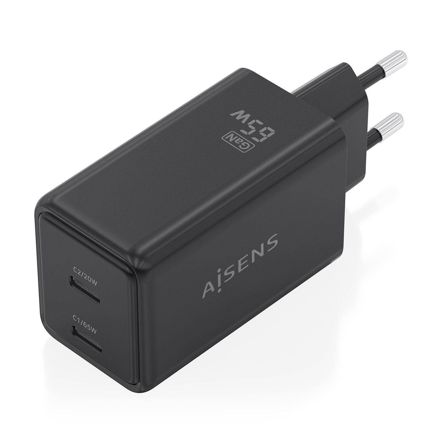 Carregador de Parede AISENS ASCH-65W2P079-BK (65 W - Preto), miniatura 2