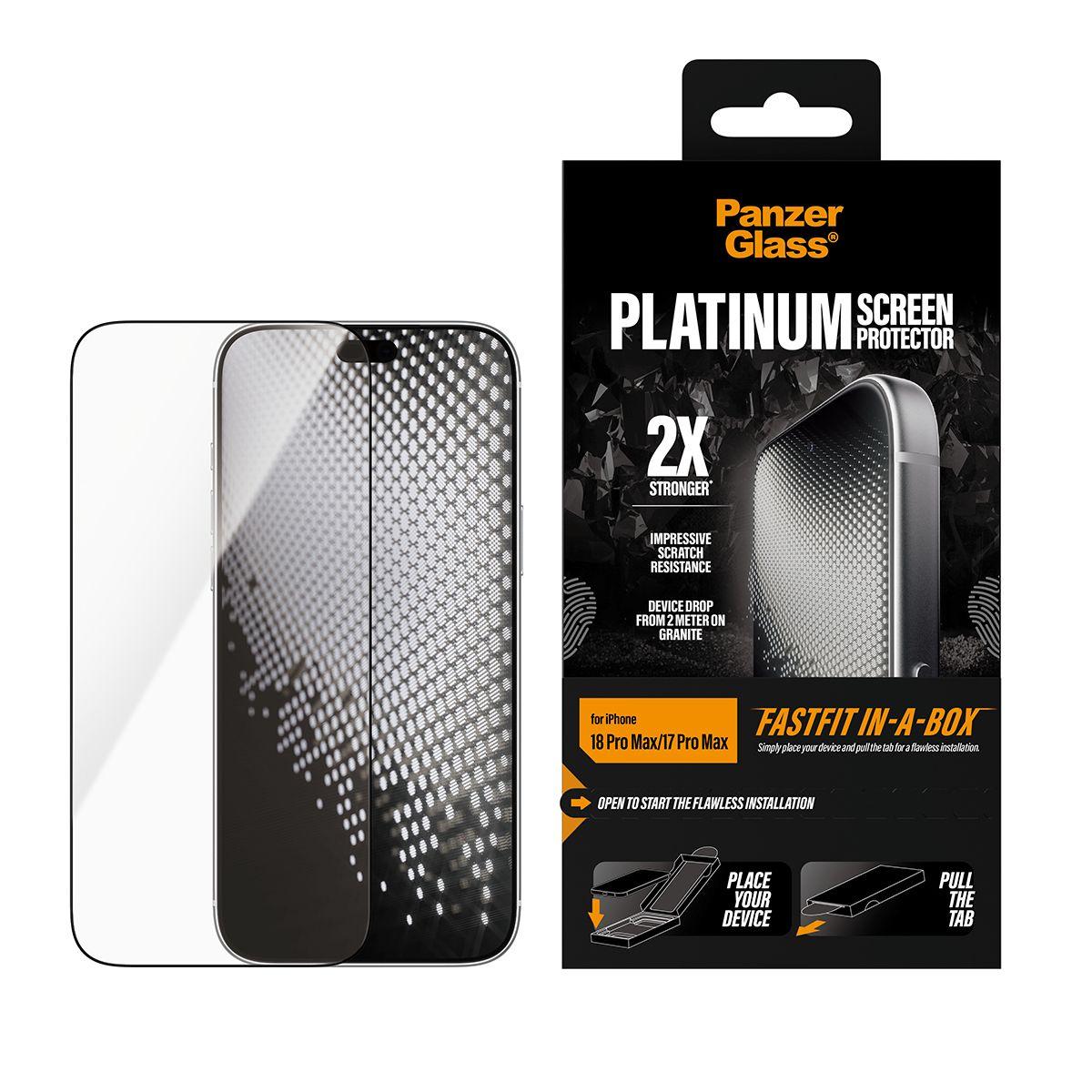 Película Protetora de Ecrã PANZERGLASS Platinum para iPhone 17 Pro Max (Transparente), miniatura 2