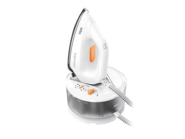 Centro de Engomar BRAUN CareStyle Compact IS 2132 WH (2400 W - 1,5 l - 5,5 bar - Branco e Laranja)