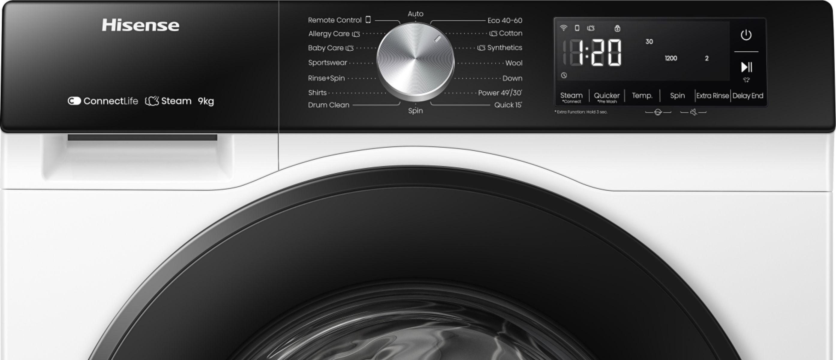 Máquina de Lavar Roupa Independente HISENSE WF3S9043BW3 (1400 RPM - B - A - Branco), miniatura 8