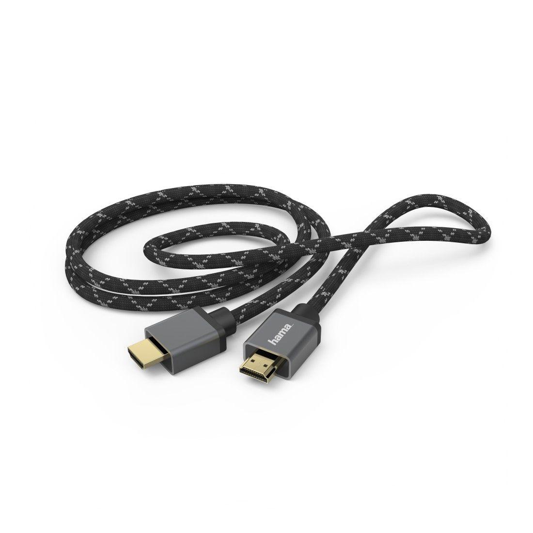 Cabo HDMI HAMA 00205240 (3 m - HDMI Type A - Preto e Cinzento) — miniatura 2