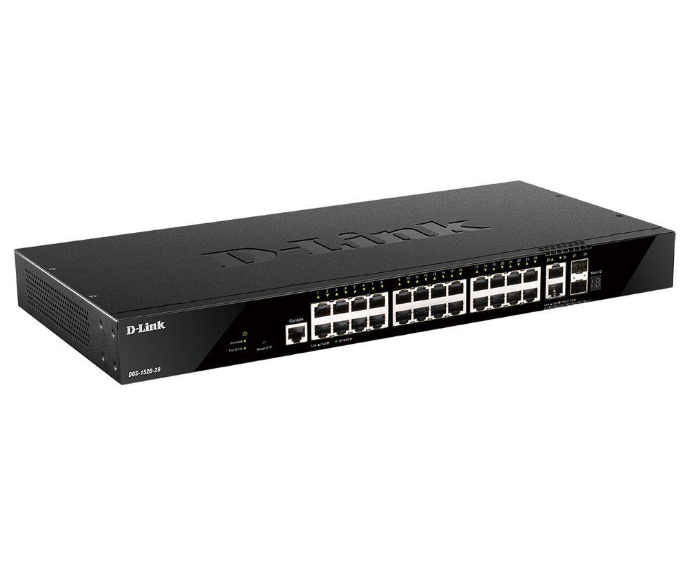 Switch D-LINK DGS-1520-28 (10G Ethernet - 128 Gbit/s - L3 - Preto), miniatura 2