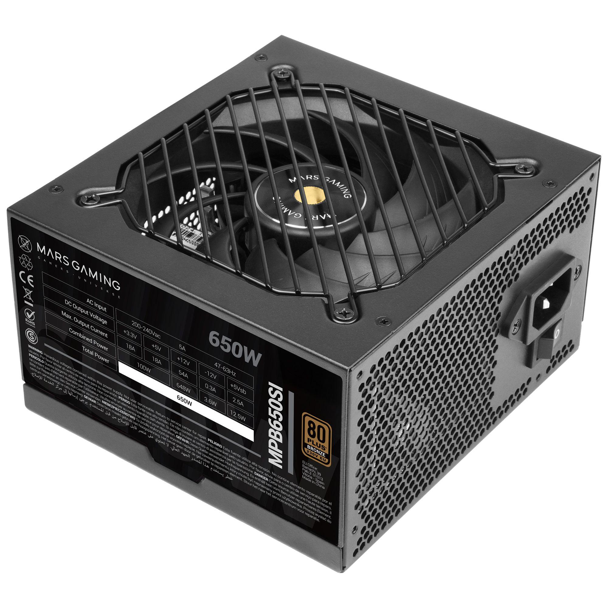 Fonte de Alimentação MARS GAMING MPB650SI (ATX - 650 W - 80 PLUS Bronze - Preto), miniatura 2